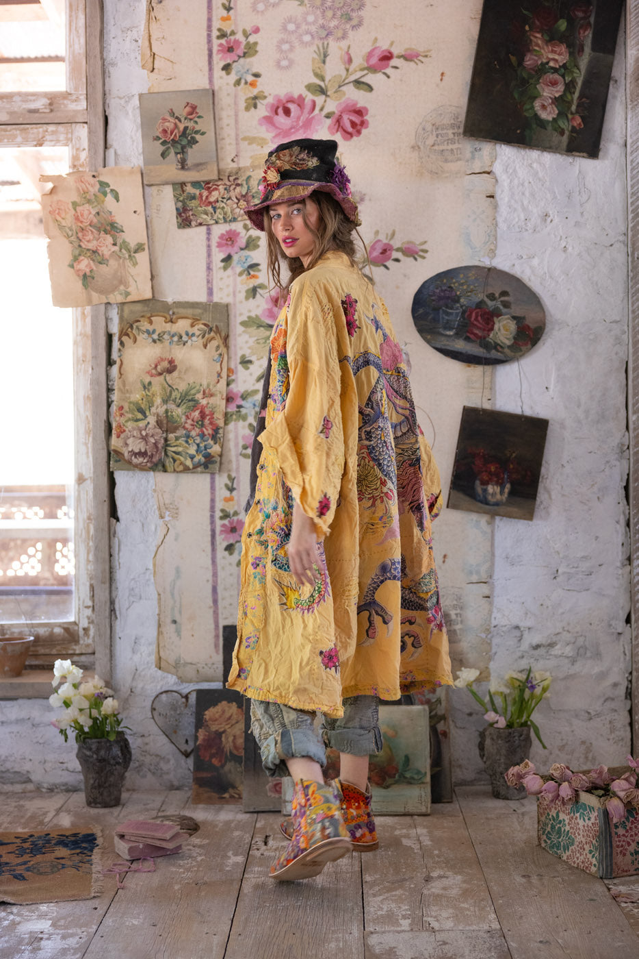 Magnolia Pearl Dragon Romani Kimono 1163 - Sefi
