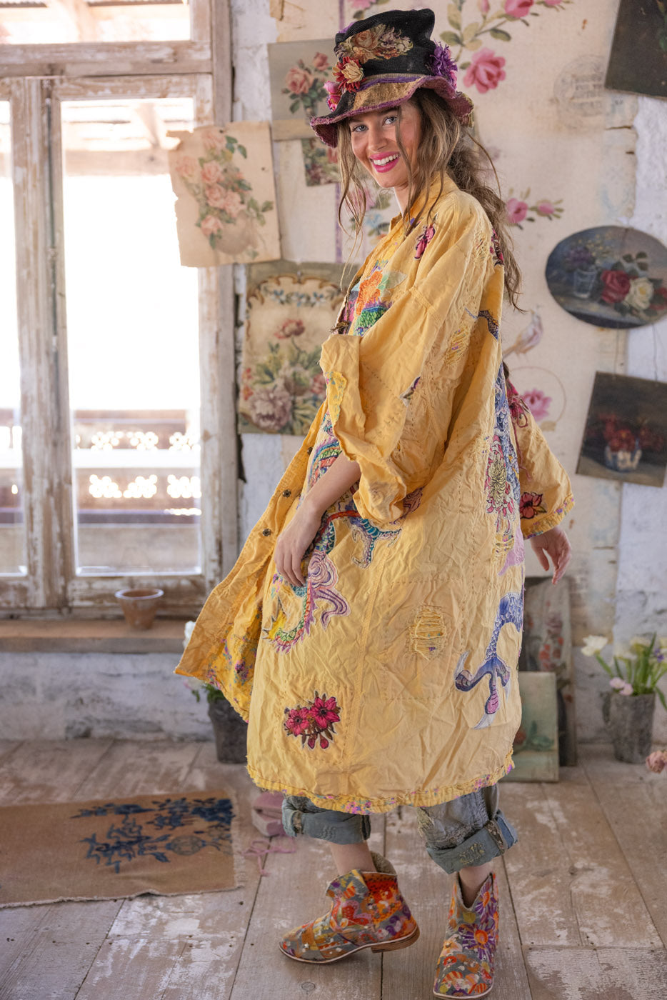 Magnolia Pearl Dragon Romani Kimono 1163 - Sefi
