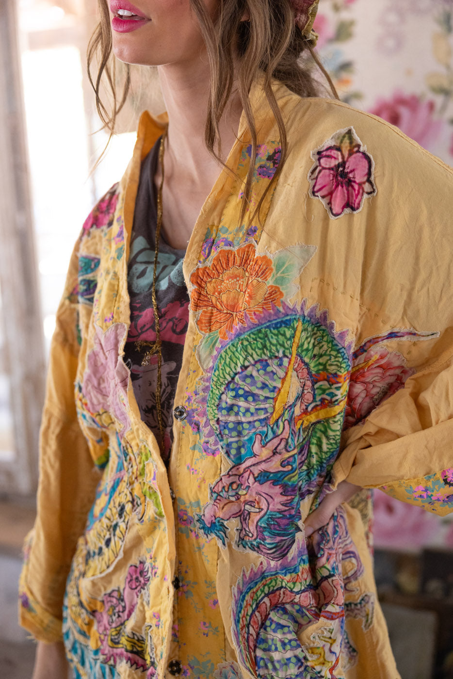 Magnolia Pearl Dragon Romani Kimono 1163 - Sefi