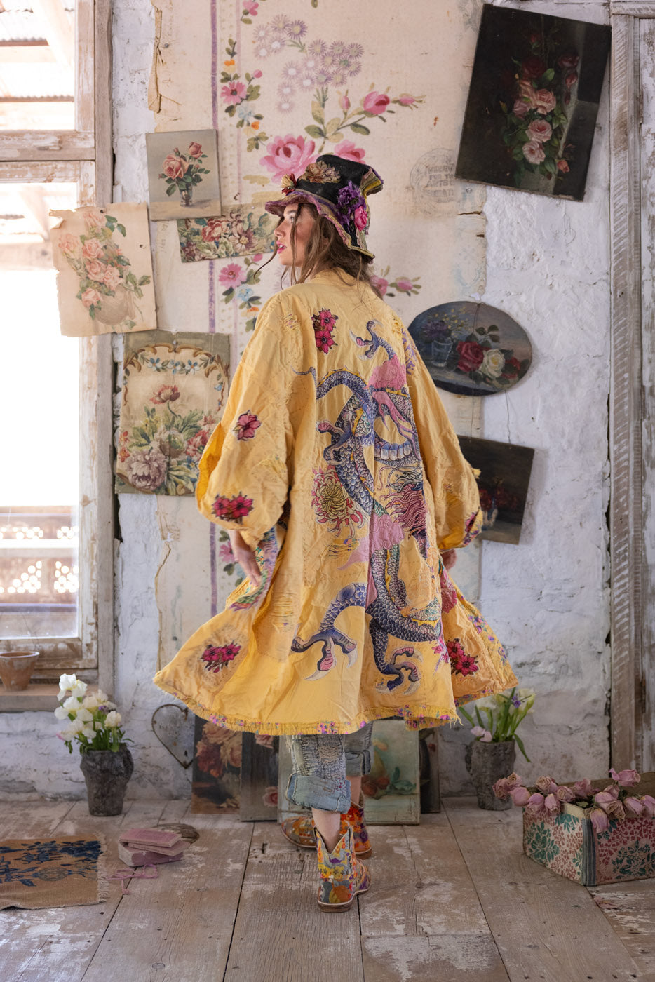 Magnolia Pearl Dragon Romani Kimono 1163 - Sefi