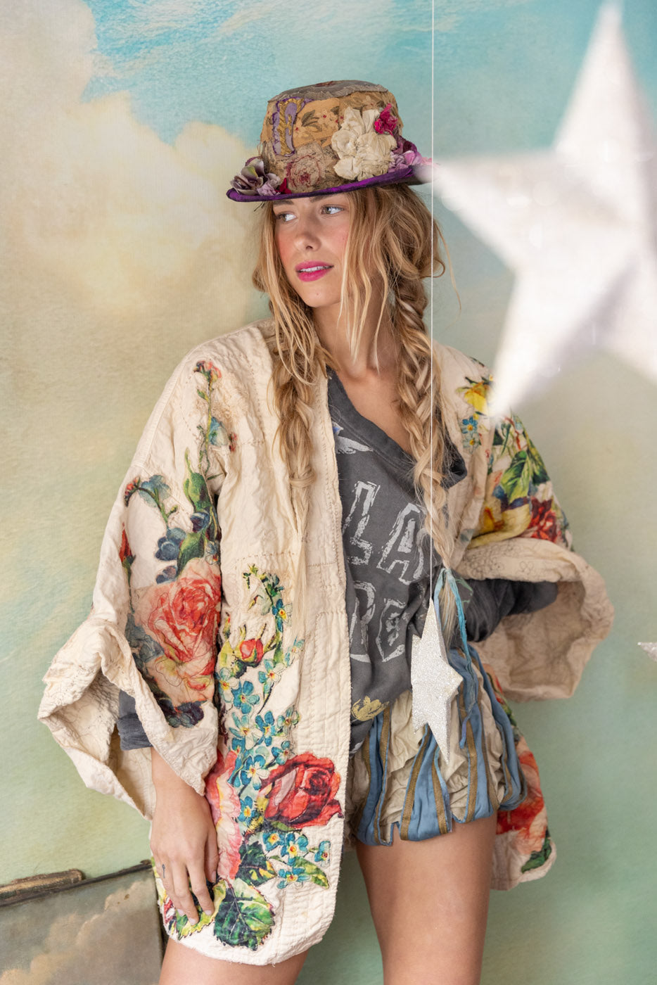 Magnolia Pearl Quilted Daigo Kimono 1194 - Moonlight