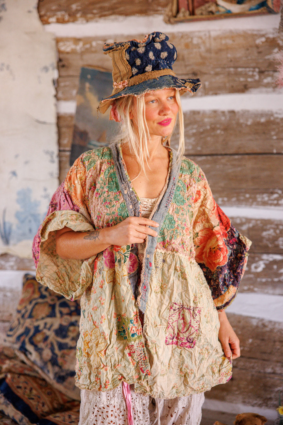 Magnolia Pearl Piecewise Crop Dashi Kimono 1234 - Wonderland