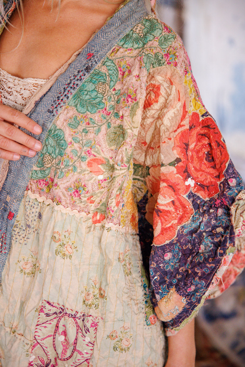 Magnolia Pearl Piecewise Crop Dashi Kimono 1234 - Wonderland