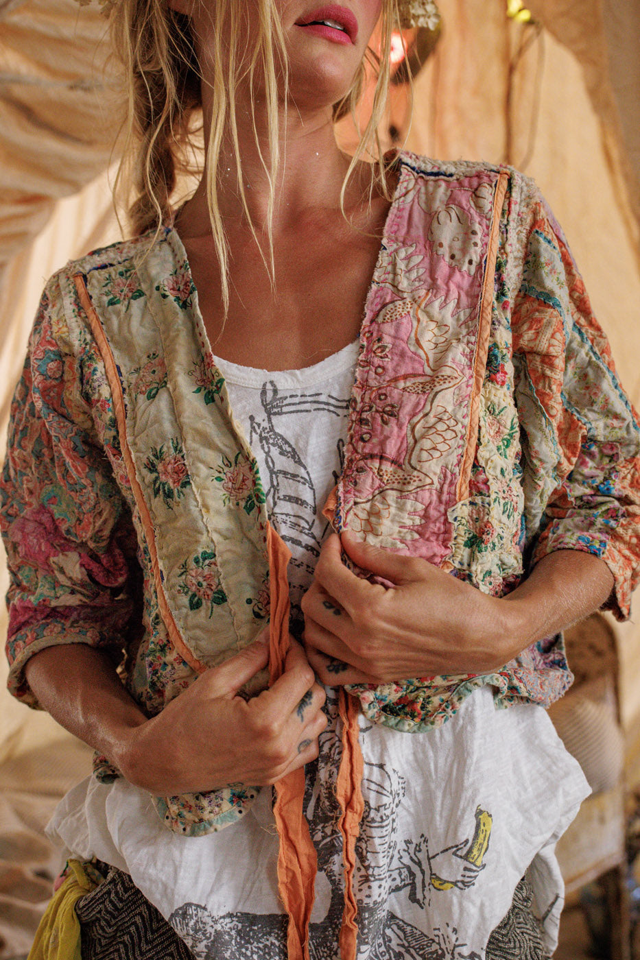 Magnolia Pearl Kalamkari Andhra Jacket 1382 - Wonderland