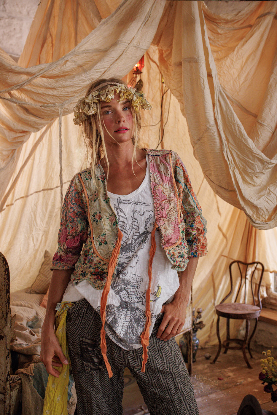 Magnolia Pearl Kalamkari Andhra Jacket 1382 - Wonderland