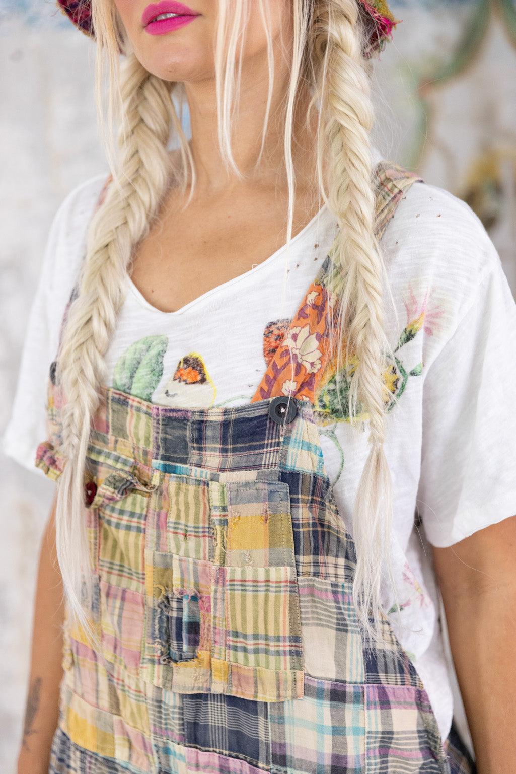 Patchwork Love Overalls - Madras Tropical