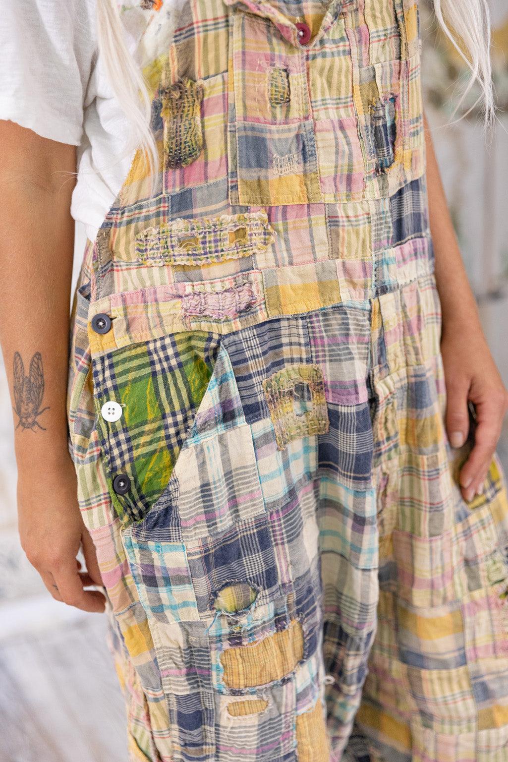 Patchwork Love Overalls - Madras Tropical