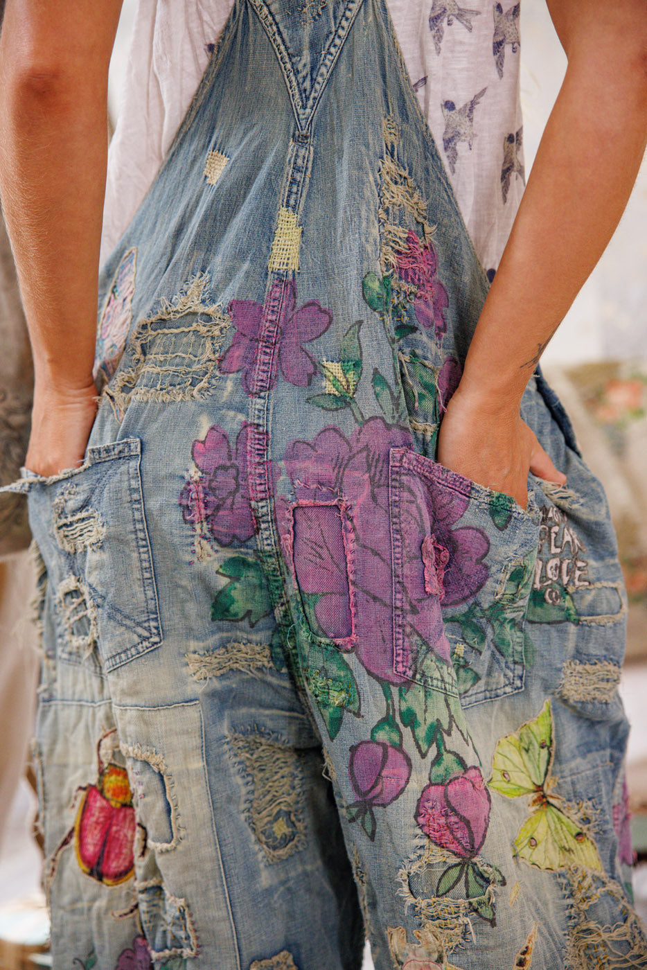 Magnolia Pearl Night Garden Benjamin Wide Leg Overalls 149 - Washed Indigo