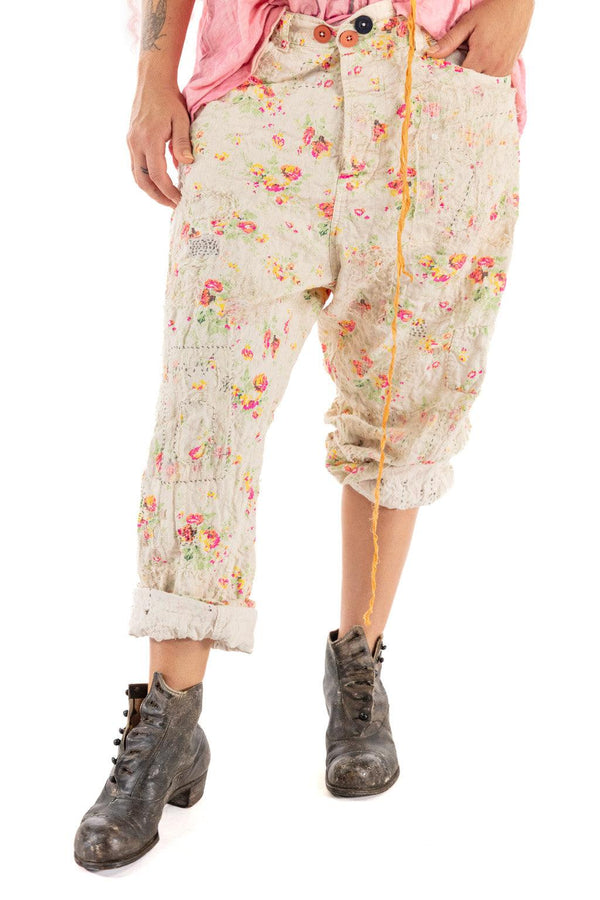 Cotton Linen Miner Pants - Circus Rose