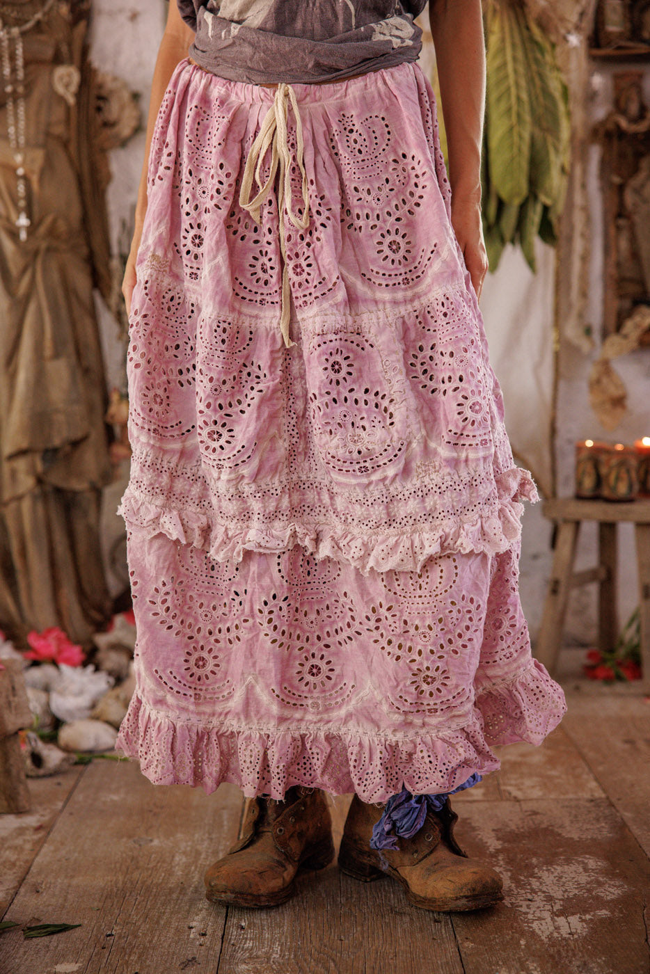 Magnolia Pearl Eyelet Pissarro Skirt 220 - Lychee Blossom