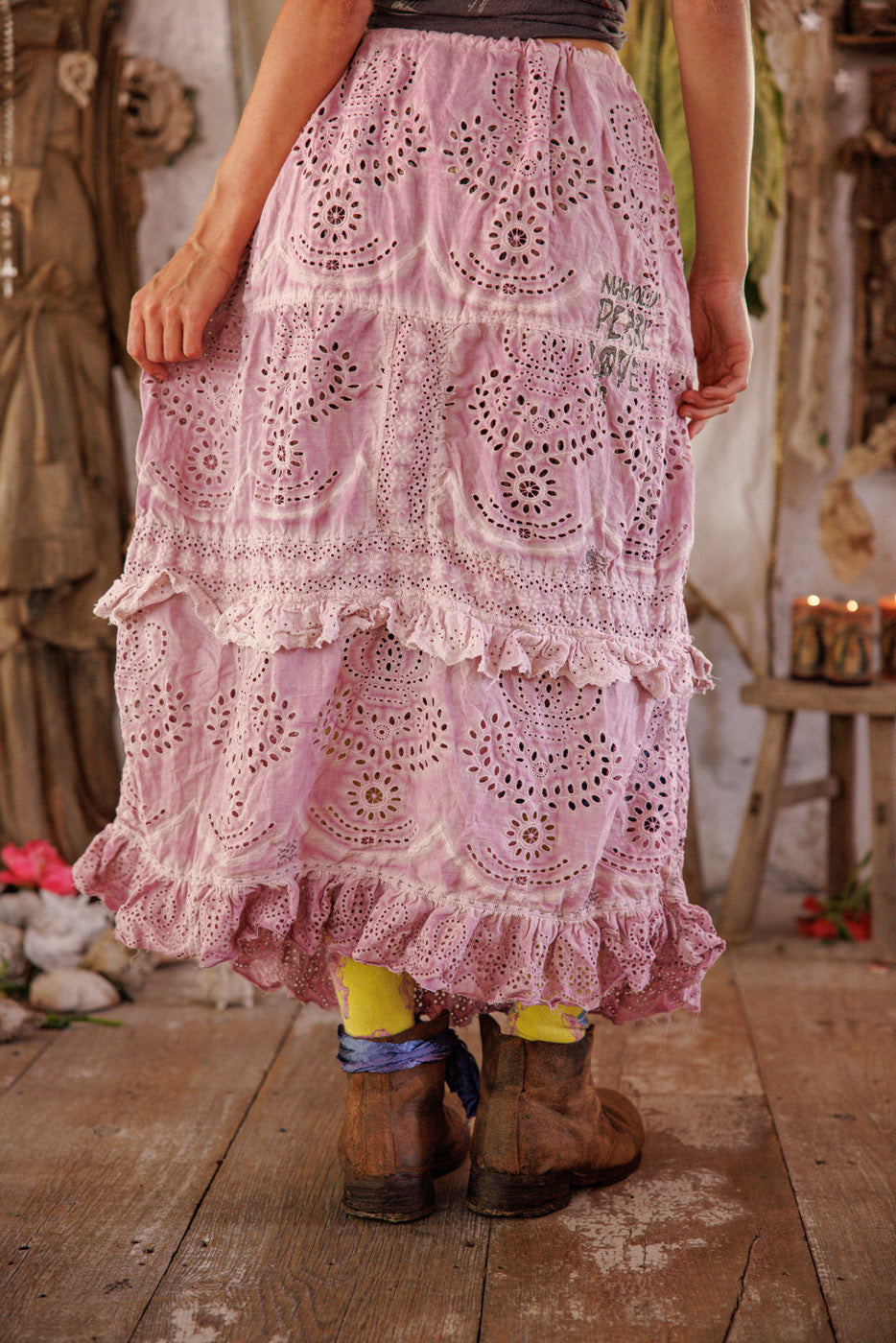 Magnolia Pearl Eyelet Pissarro Skirt 220 - Lychee Blossom