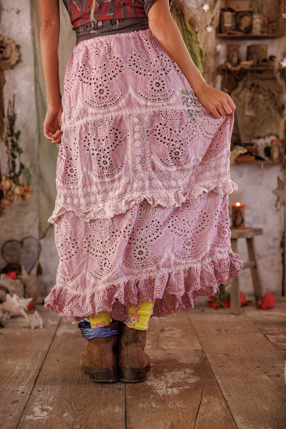 Magnolia Pearl Eyelet Pissarro Skirt 220 - Lychee Blossom
