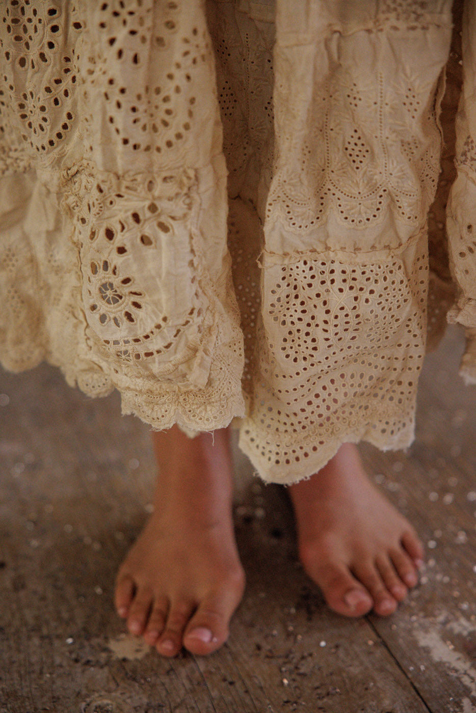 Magnolia Pearl Eyelet Patchwork Pissarro Skirt 237 - Swan