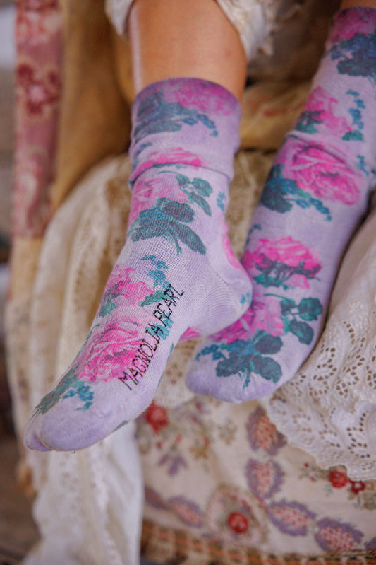 Magnolia Pearl Floral MP Socks 141 - Brioni Rose