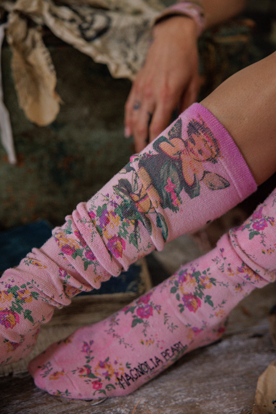 Magnolia Pearl Maysie OTK Socks 161 - Valentine Pink