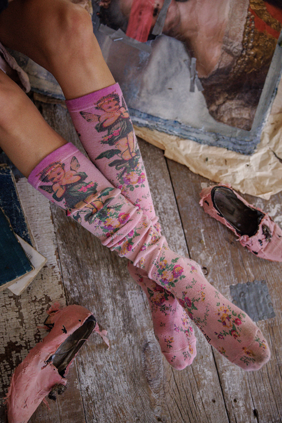 Magnolia Pearl Maysie OTK Socks 161 - Valentine Pink