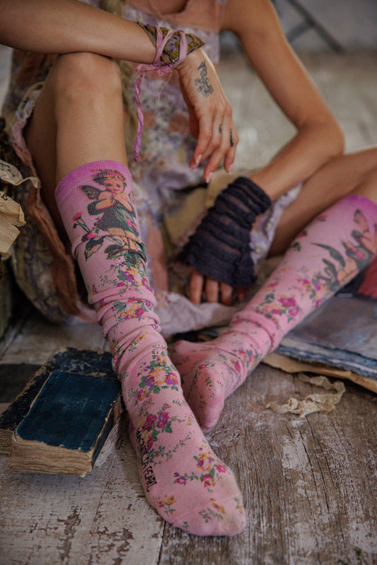 Magnolia Pearl Maysie OTK Socks 161 - Valentine Pink