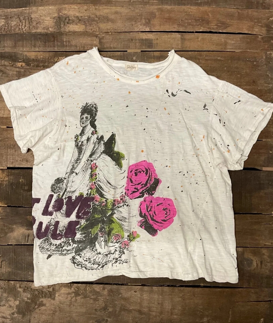 Jaded Gypsy Worn and Weathered Tee Love Rules - OS