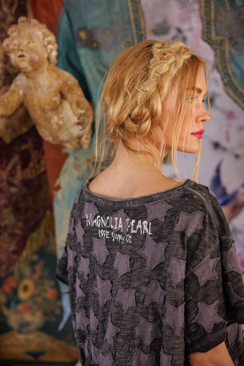 Magnolia Pearl Little Star Appliqué Tee 1991 - Twilight