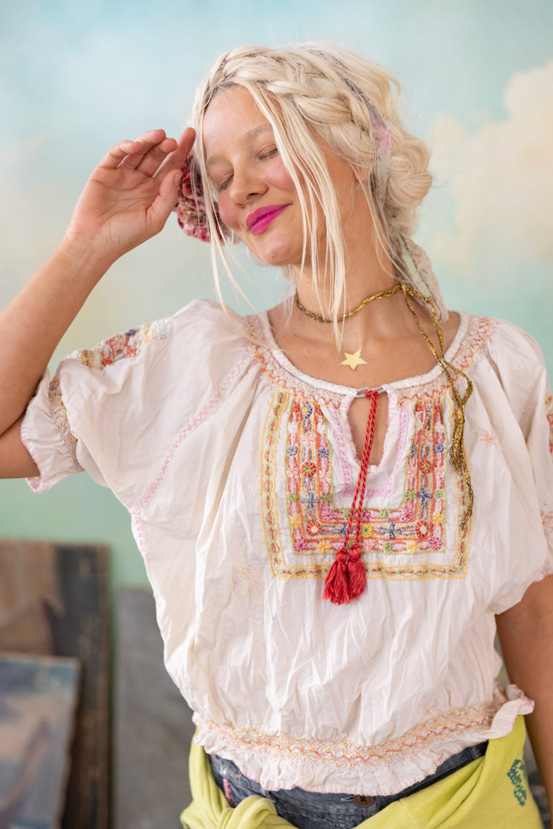 Magnolia Pearl Embroidered Chrissy Folk Blouse 2134 - Ozzy