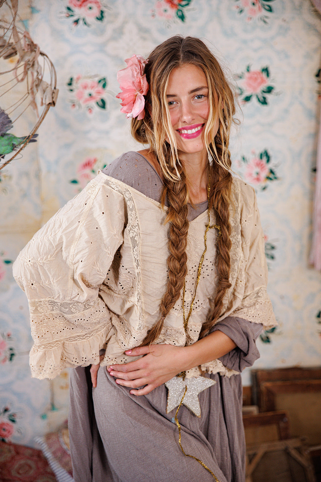 Magnolia Pearl Eyelet Rosemary Blouse 2186 - Aged