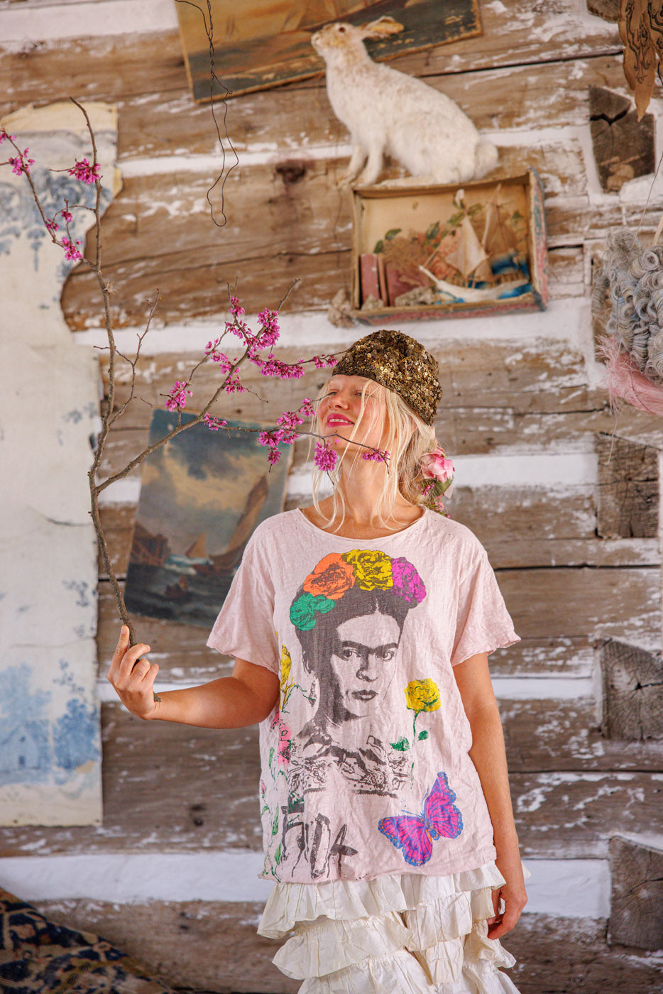 Magnolia Pearl Frida Art Is The Remedy Tee 2310 - Lychee Blossom
