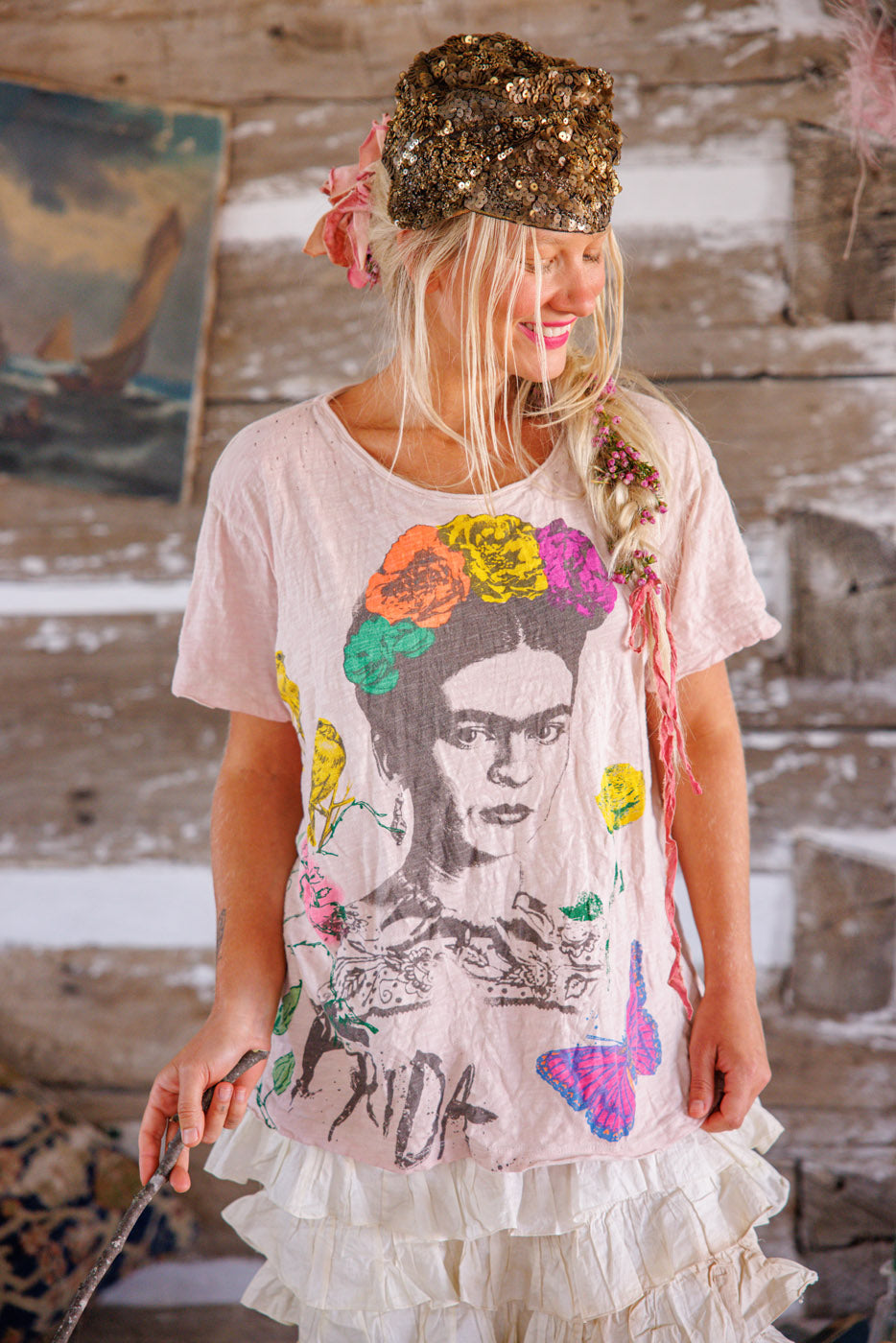 Magnolia Pearl Frida Art Is The Remedy Tee 2310 - Lychee Blossom