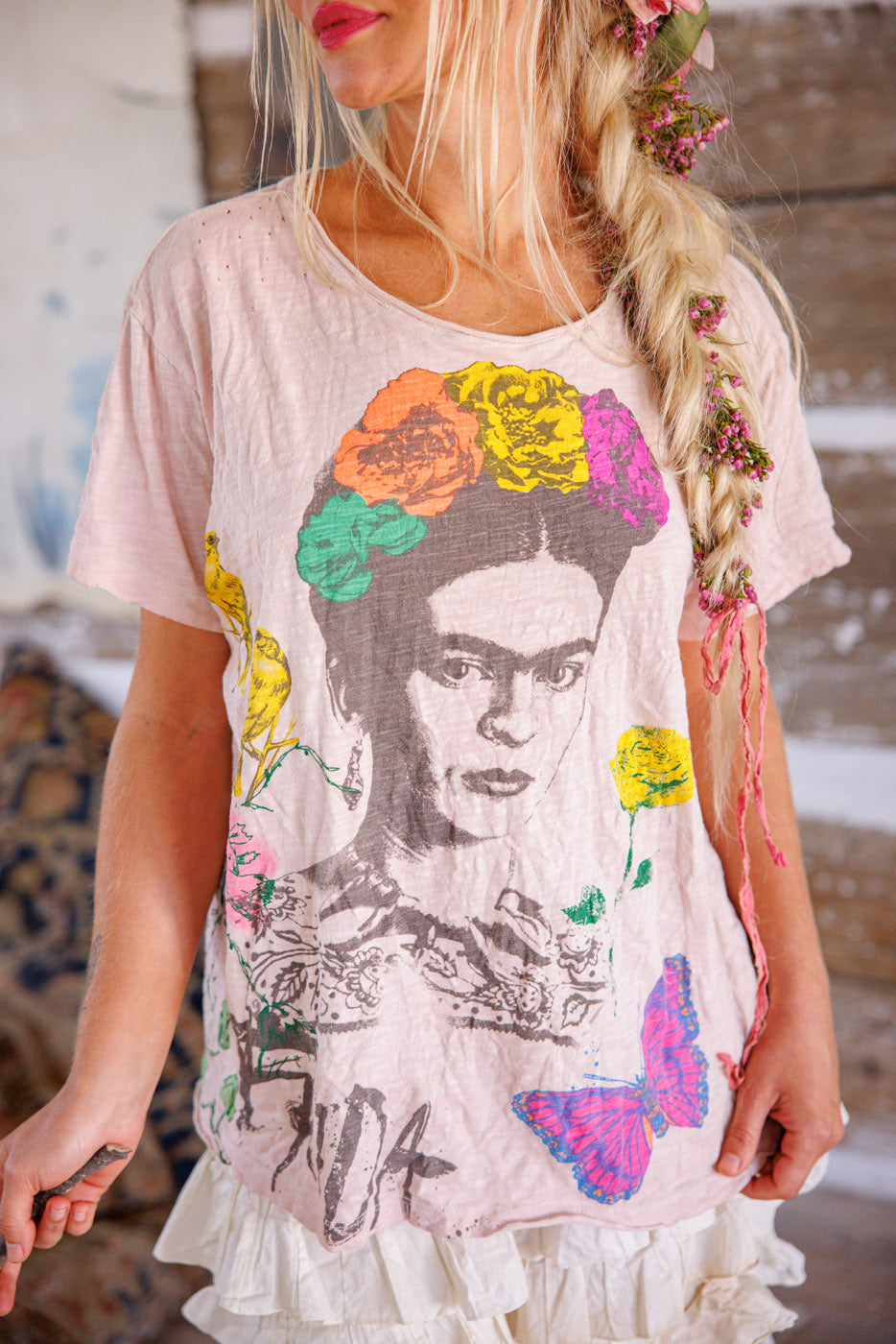 Magnolia Pearl Frida Art Is The Remedy Tee 2310 - Lychee Blossom