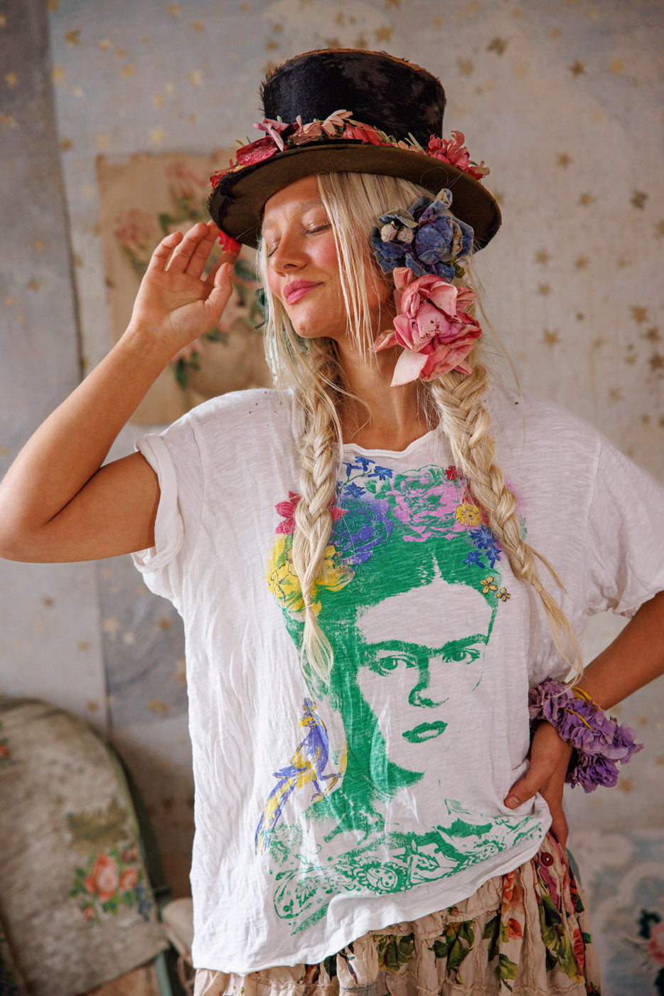 Magnolia Pearl Frida Amarillito Pajarito Tee 2312 - True