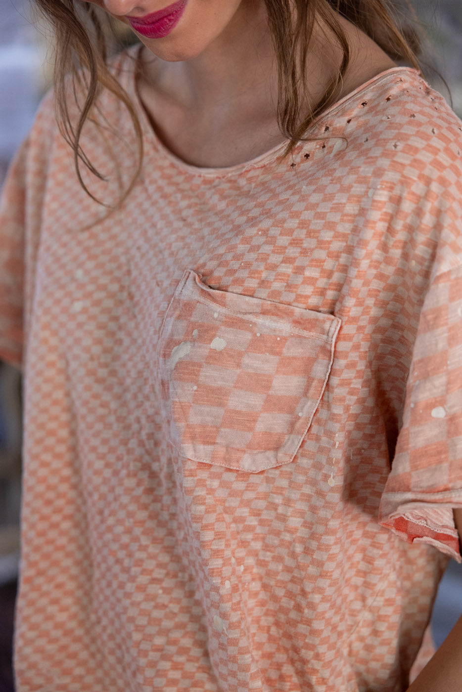 Magnolia Pearl Piecewise Pocket Tee 2405 - Tabby