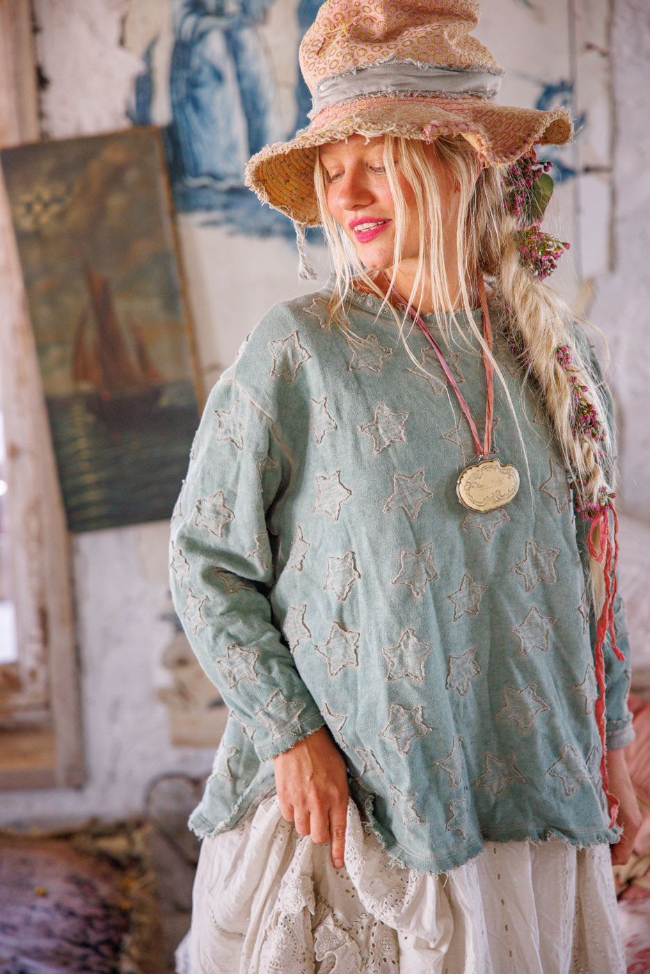 Magnolia Pearl Little Star Hermosa Sweatshirt 2421 - Garden Sage