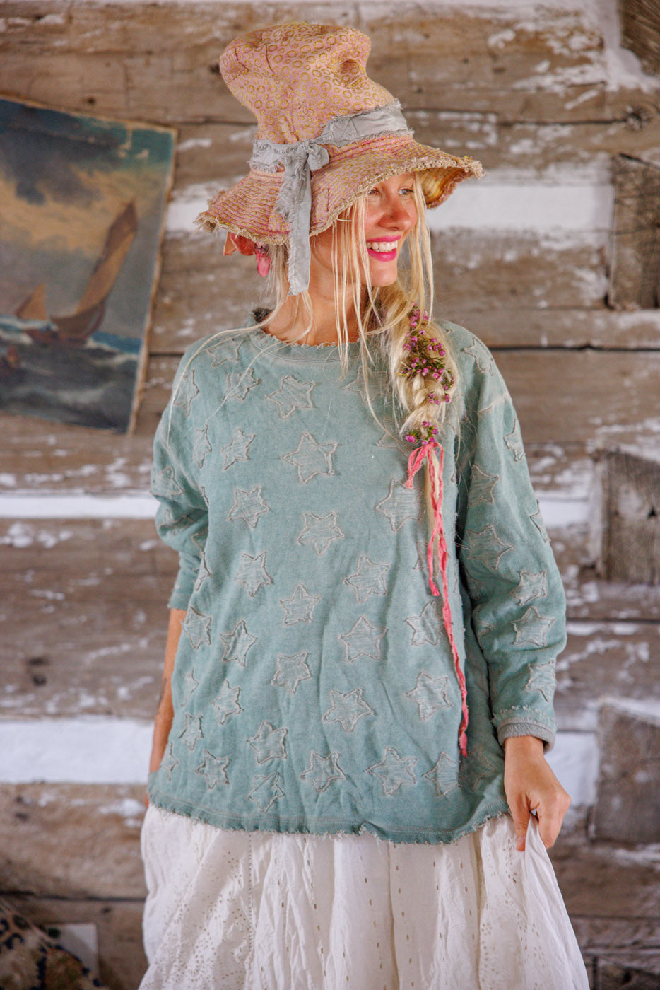 Magnolia Pearl Little Star Hermosa Sweatshirt 2421 - Garden Sage