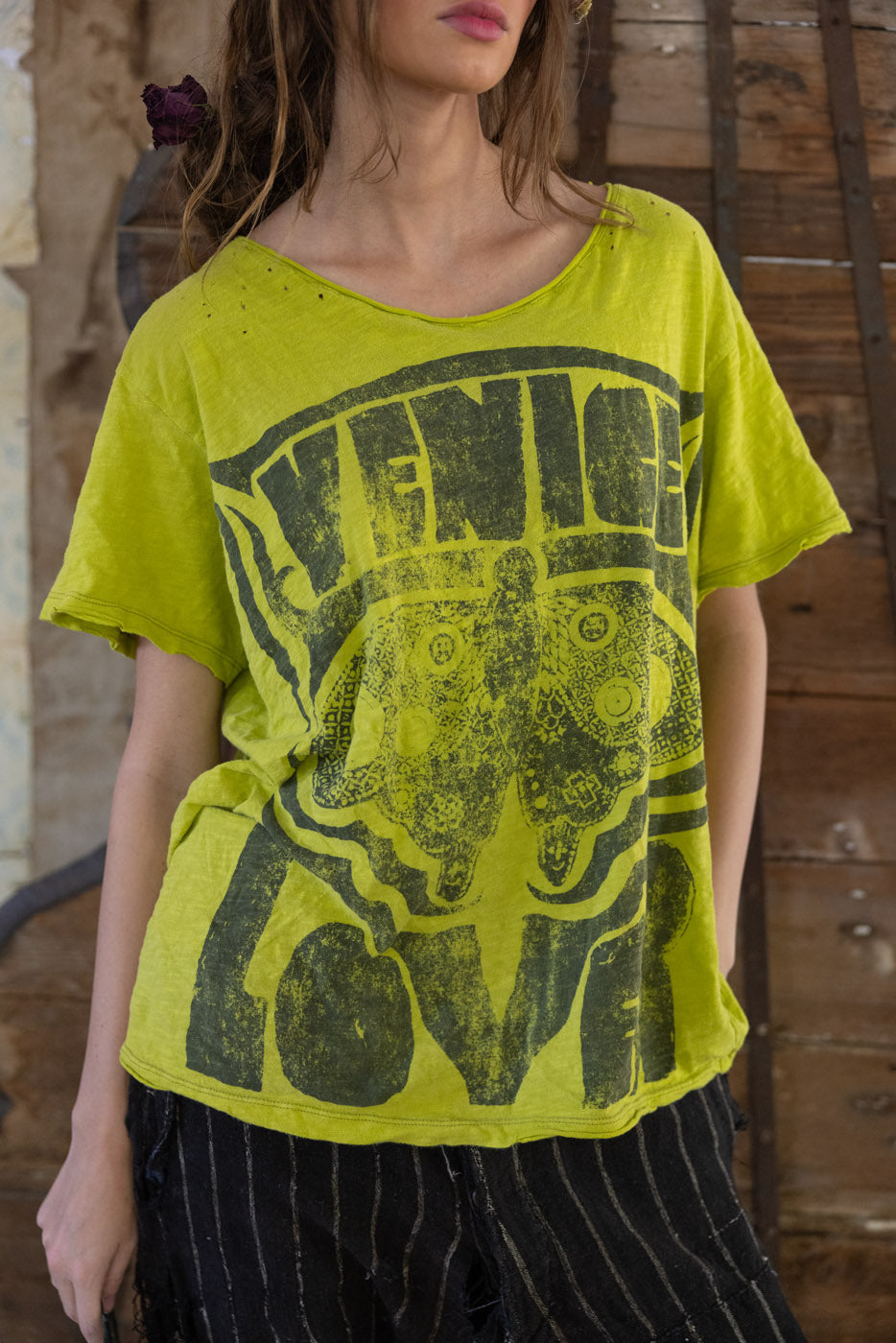 Magnolia Pearl Venice Lover Butterfly Tee 2440 - Yellow Plum