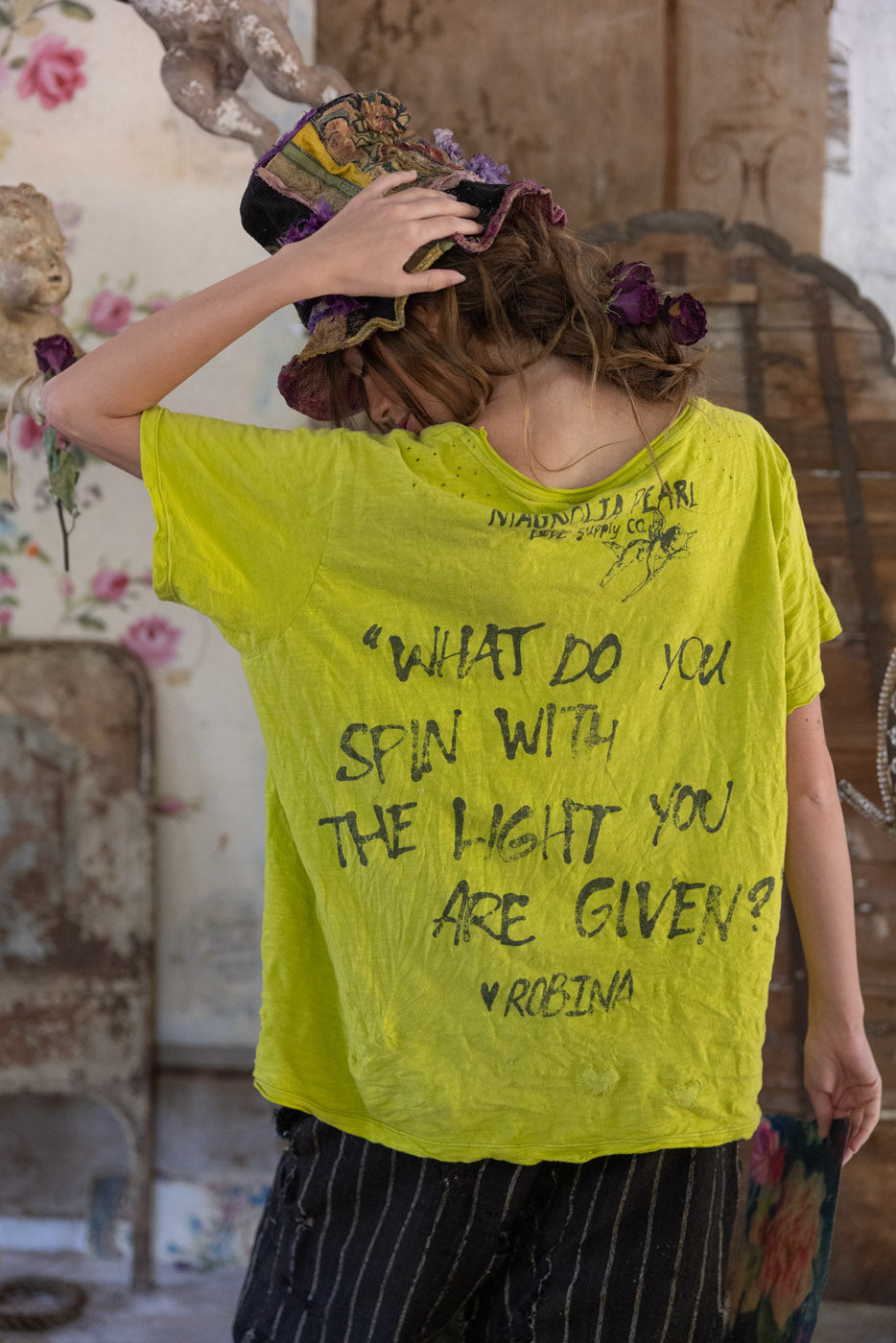 Magnolia Pearl Venice Lover Butterfly Tee 2440 - Yellow Plum