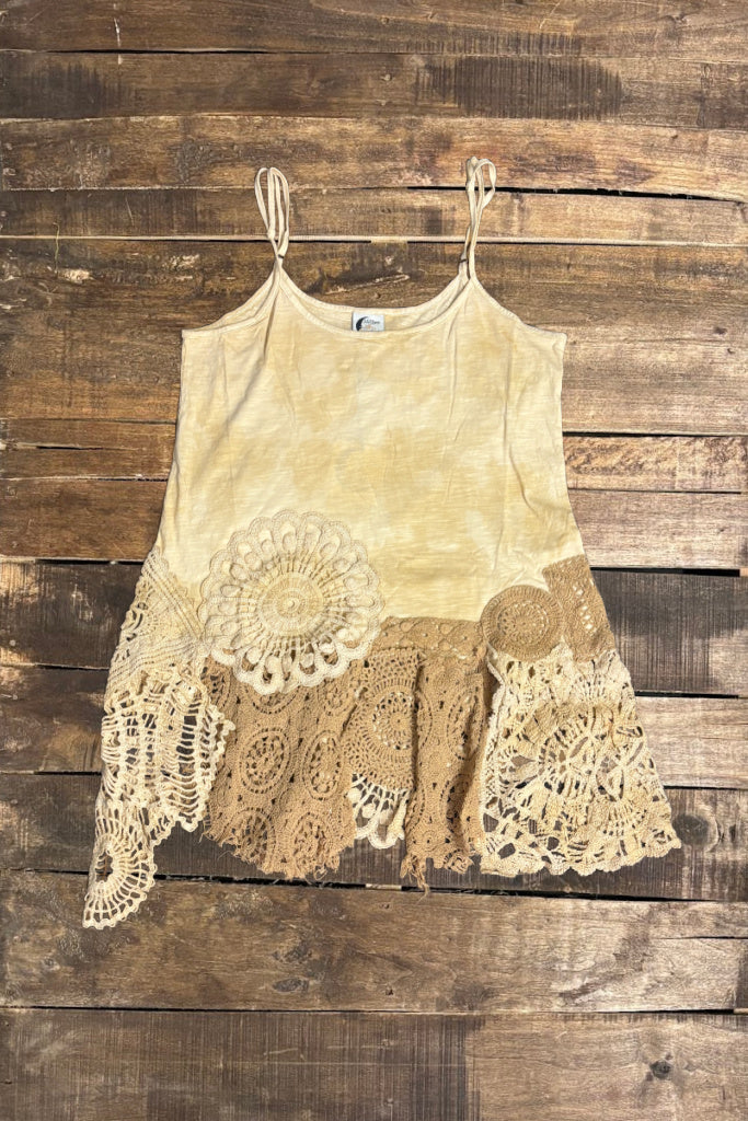Jaded Gypsy Squared Away Tank - Tea Stain - O/S
