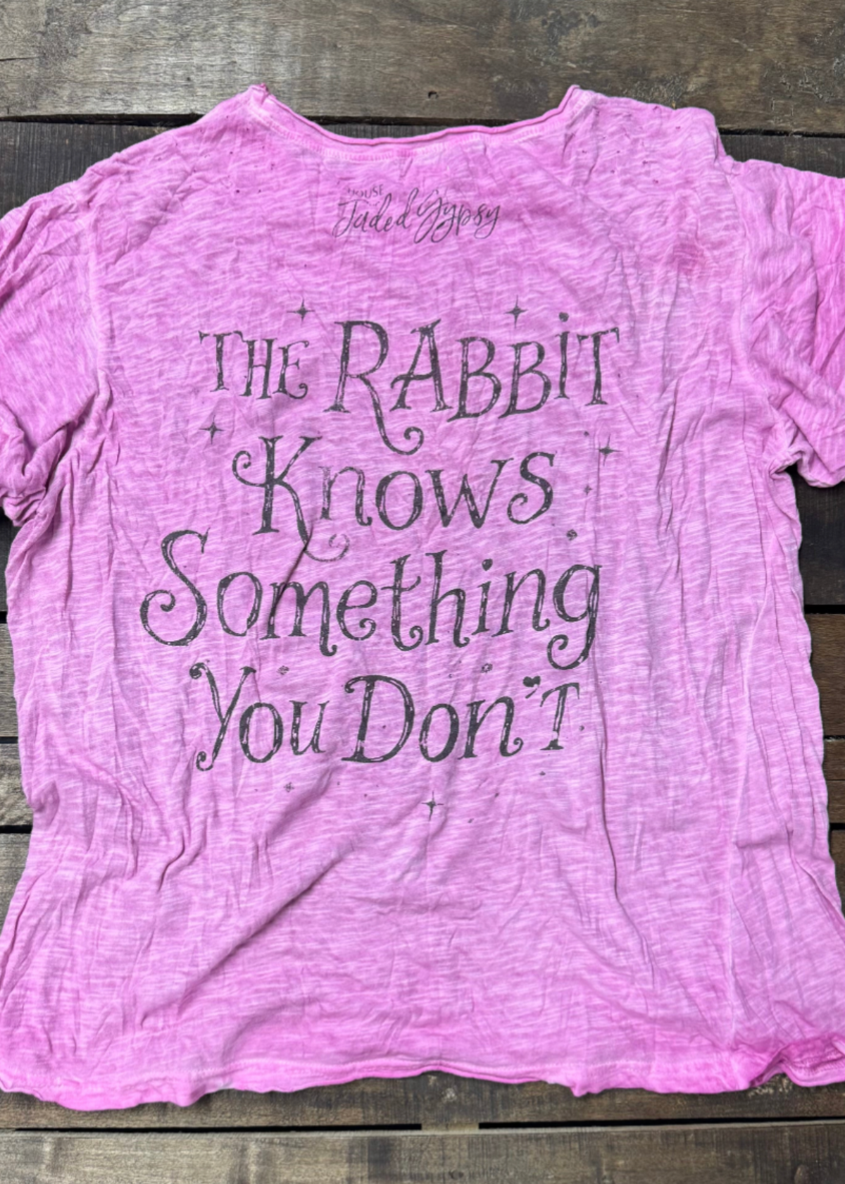 House of Jaded Gypsy Worn and Weathered Gypsy Rabbit Tee - One Size