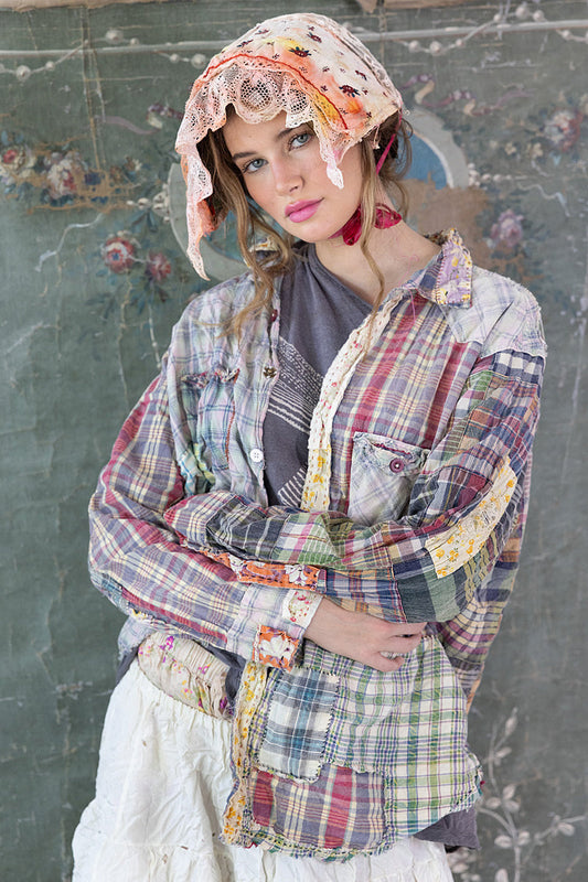 Patchwork Kelly Western Shirt - Madras Rainbow