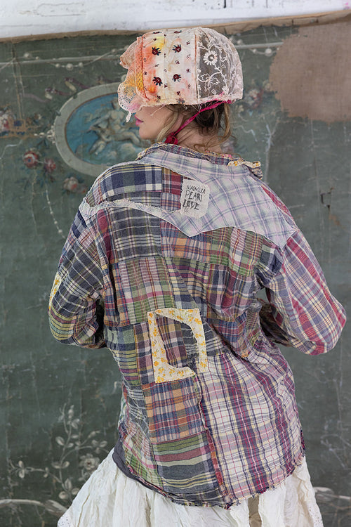 Patchwork Kelly Western Shirt - Madras Rainbow